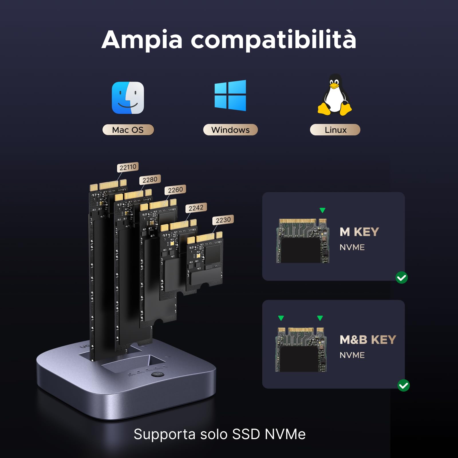 UGREEN M.2 NVMe 20Gbps USB 3.2 Gen 2 Docking Station