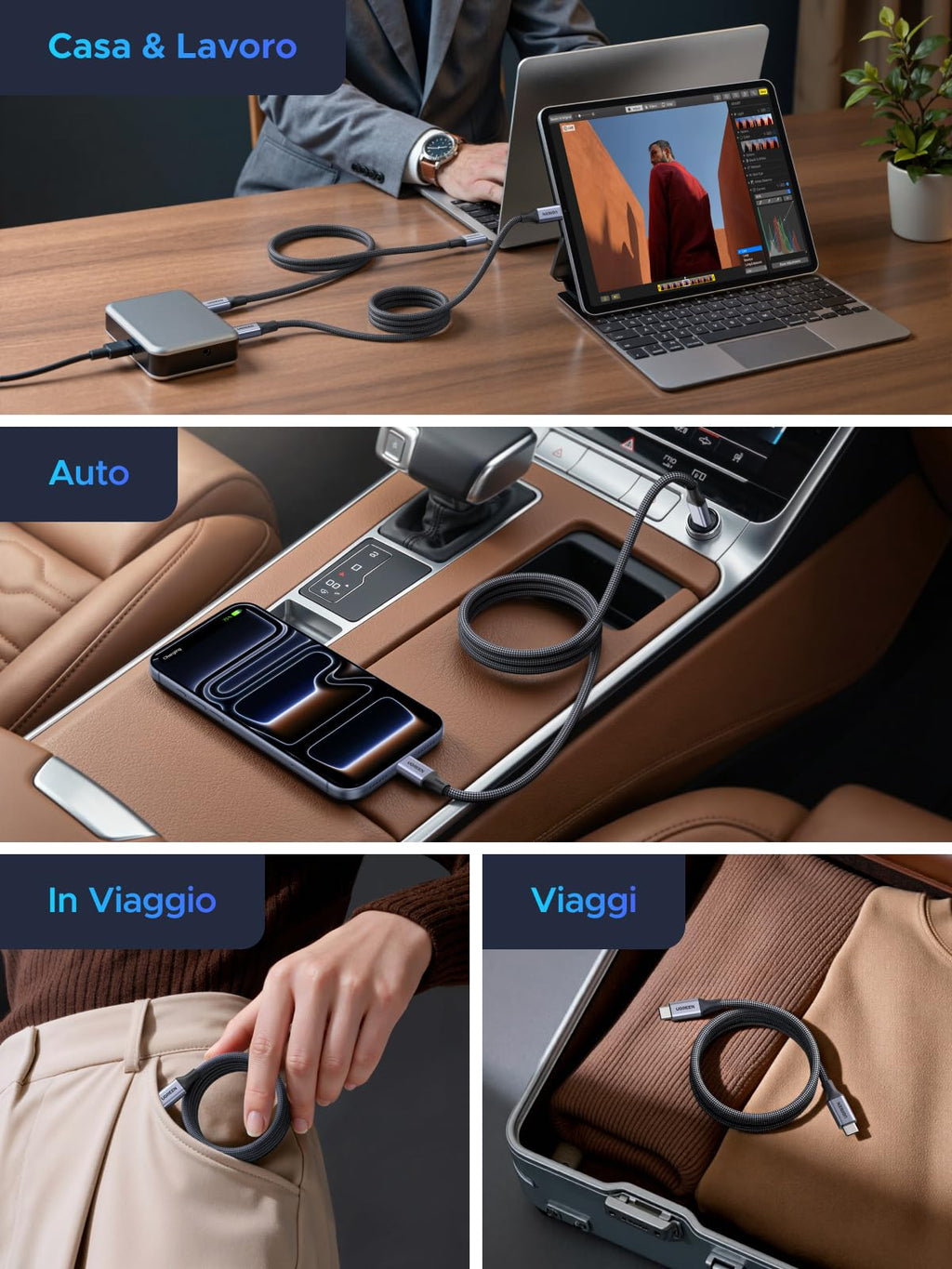 UGREEN Magnetic USB C Cable 240W PD3.1 Quick Charge (1M)