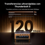 UGREEN Maxidok Thunderbolt 5 Docking Station USB C Triple Display | 17 in 1, 2 TBT5, 1 DP, 120Gbps, 3A3C, Ethernet 2.5GbE, SD/TF 4.0, M.2 SSD Enclosure, PD 140W, DC 240W, 3 Audio 3.5mm