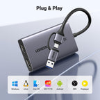 UGREEN Capturadora Video HDMI 4K30Hz 1080P HD 60FPS Input USB A C Capture