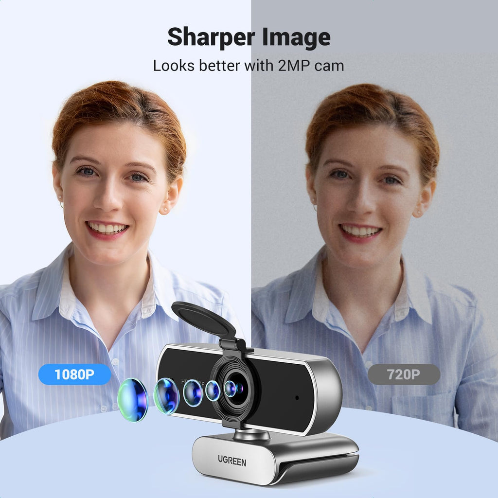 UGREEN Webcam Full HD 1080P 30FPS USB A PC Camera Focus Fixed