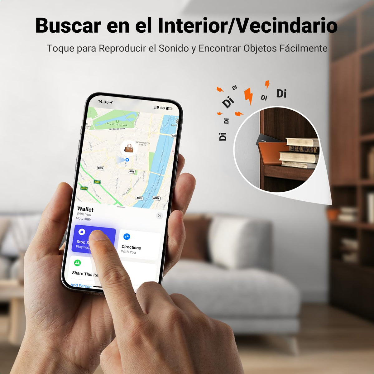 UGREEN FineTrack Slim Smart Finder Locator Only iOS (NOT Android) 0.3 cm