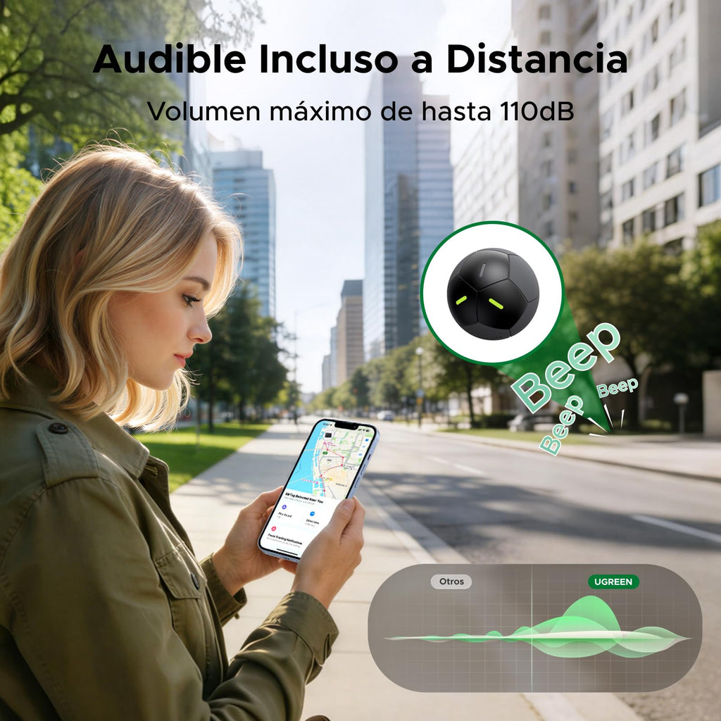 UGREEN FineTrack 2 Smart Finder Design Football Support iOS Black