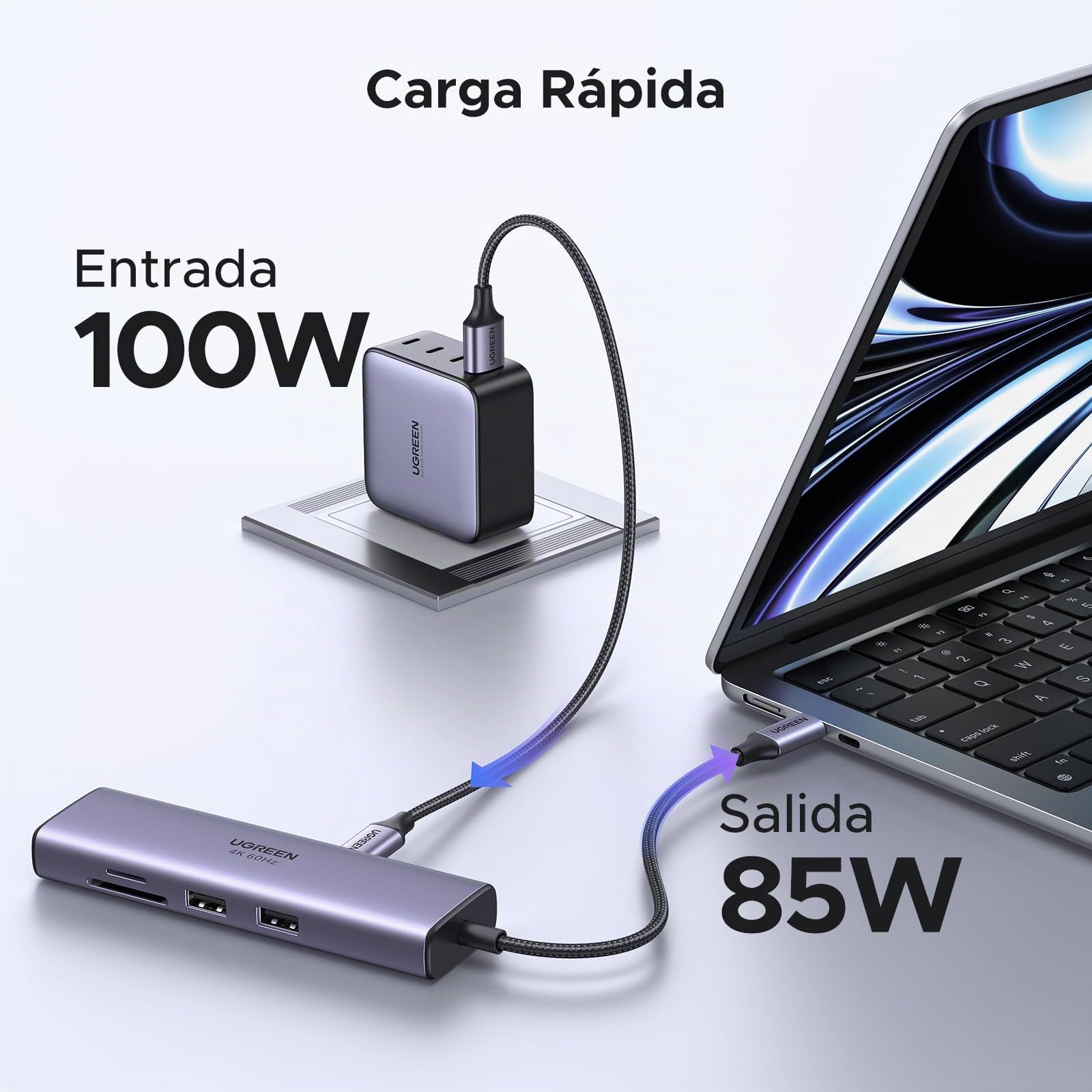 UGREEN Revodok 107 USB C Hub Gigabit Ethernet 7 in 1 Docking Station | HDMI 4K 60Hz, RJ45 1000Mbps, SD TF Card Reader, 5Gbps Transfer, PD 100W, Compatible with MacBook Pro Air Neo