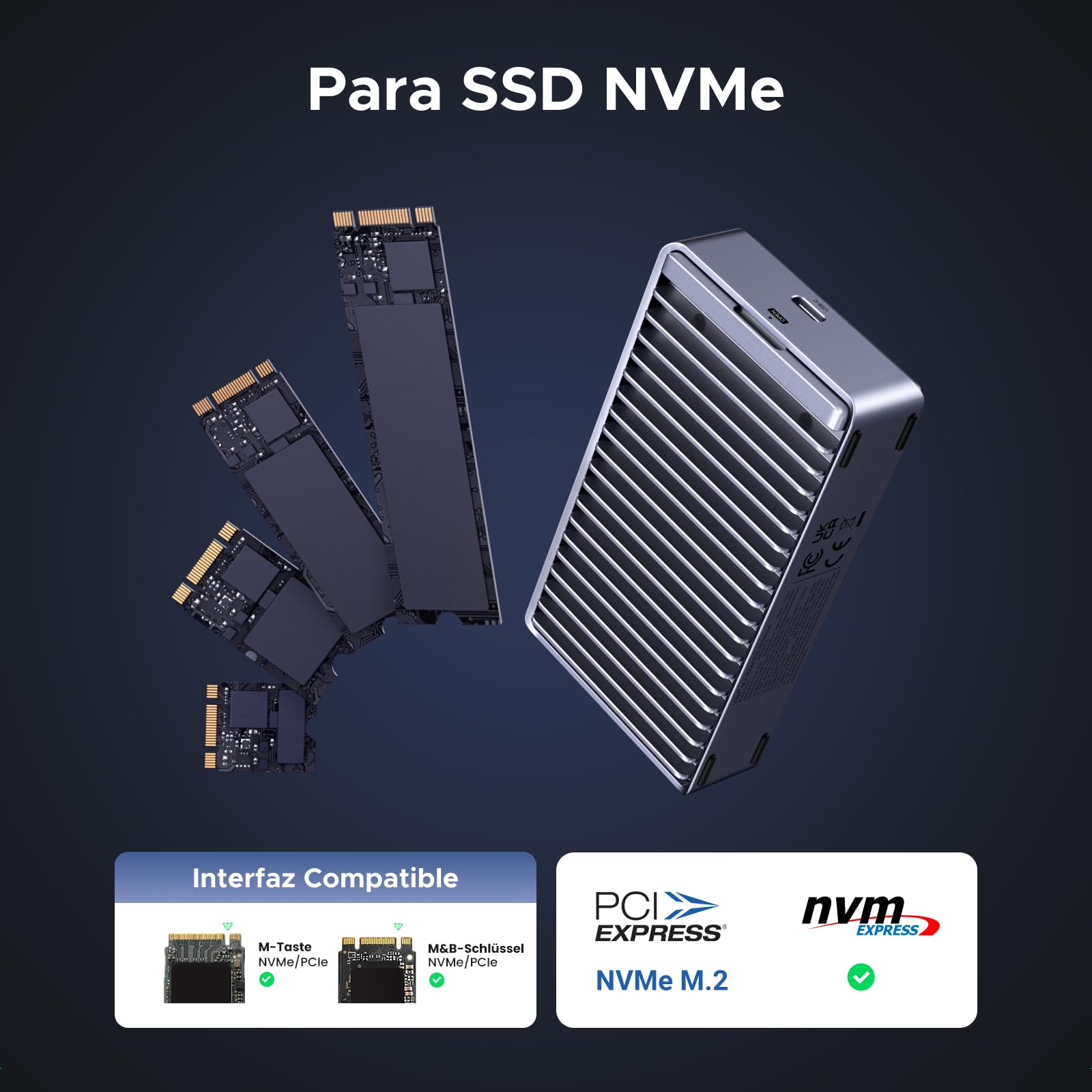 UGREEN M2 NVMe 40Gbps SSD Enclosures USB 4 Enclosures | Compatible with Thunderbolt 4 3 Aluminum External Hard Drive Adapter for Mac OS/Windows/Linux