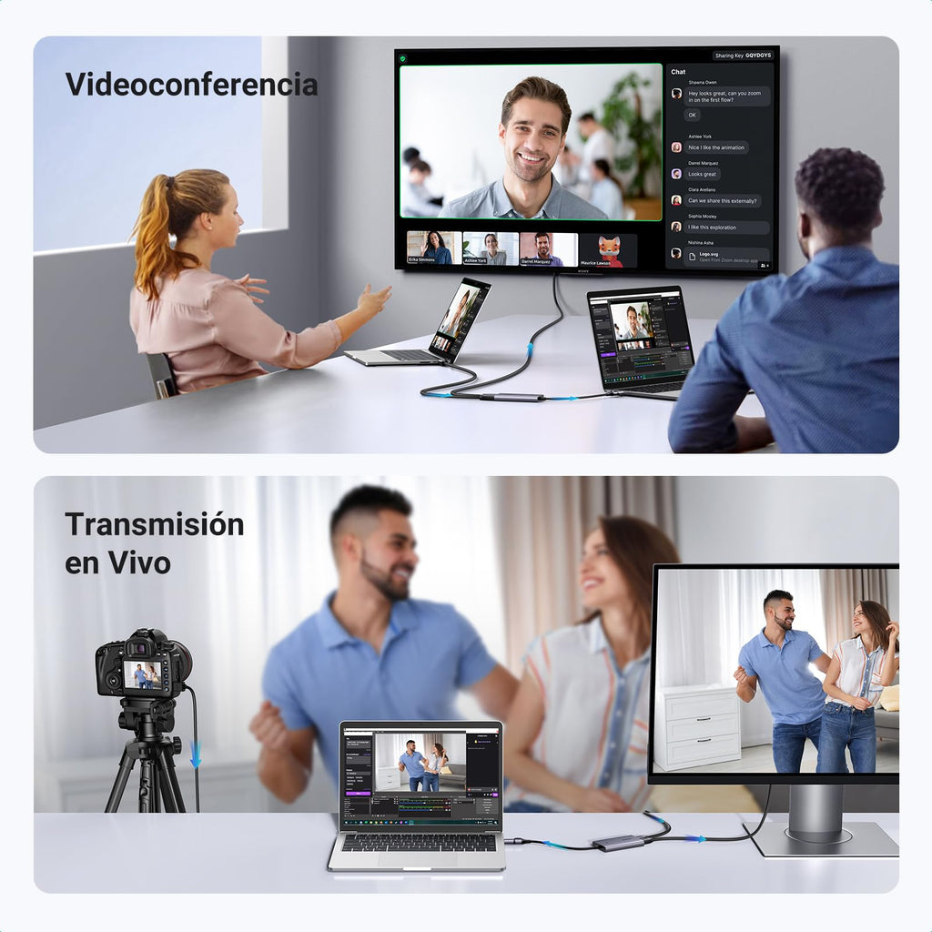 UGREEN Capturadora Video HDMI 4K30Hz 1080P HD 60FPS Input USB A C Capture