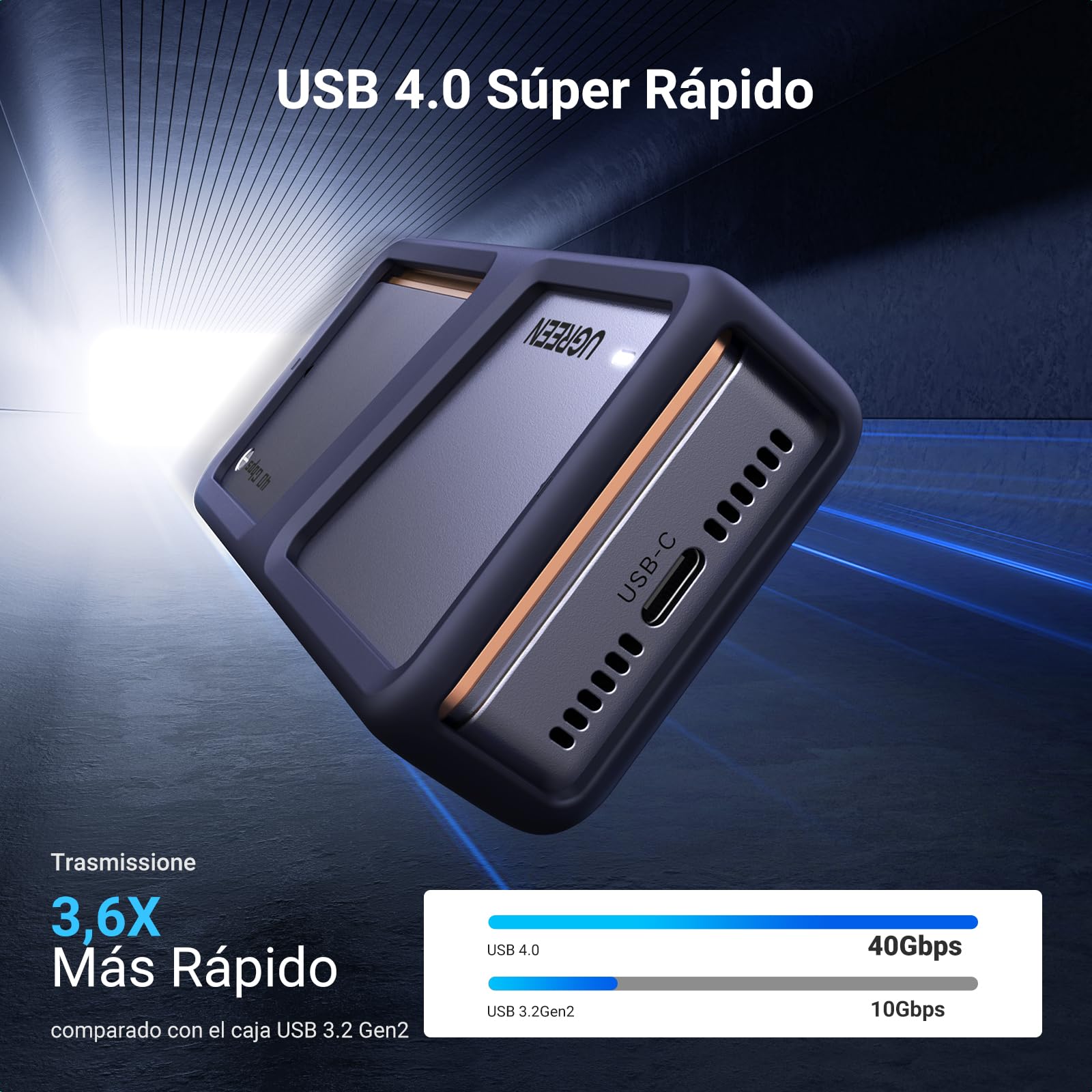 UGREEN M.2 NVMe 40Gbps SSD Enclosure M.2 PCIe UASP Trim USB 4.0 | from 2230 2242 2260 2280 with M-Key or M+B Key Compatible with 970 EVO Plus 980 Pro WD SN770 Kingston