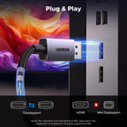 UGREEN DisplayPort 2.1 Cable 16K 60Hz 8K 120Hz 4K 240Hz 2K 360Hz DP 3M