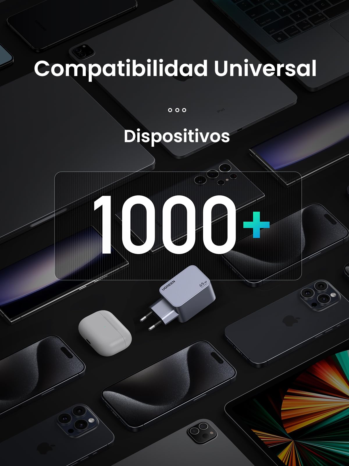 UGREEN Nexode Pro 65W USB C Charger GAN Quick Charge | 3 Ports PD 3.0 PPS 25W Compatible with iPhone 17 Pro Max Air 16 15 14 13 Galaxy S26 25 24 Pixel 10 Pro iPad MacBook Air