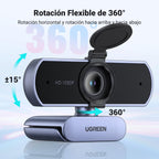 UGREEN Webcam Full HD 1080P 30FPS USB A PC Camera Focus Fixed