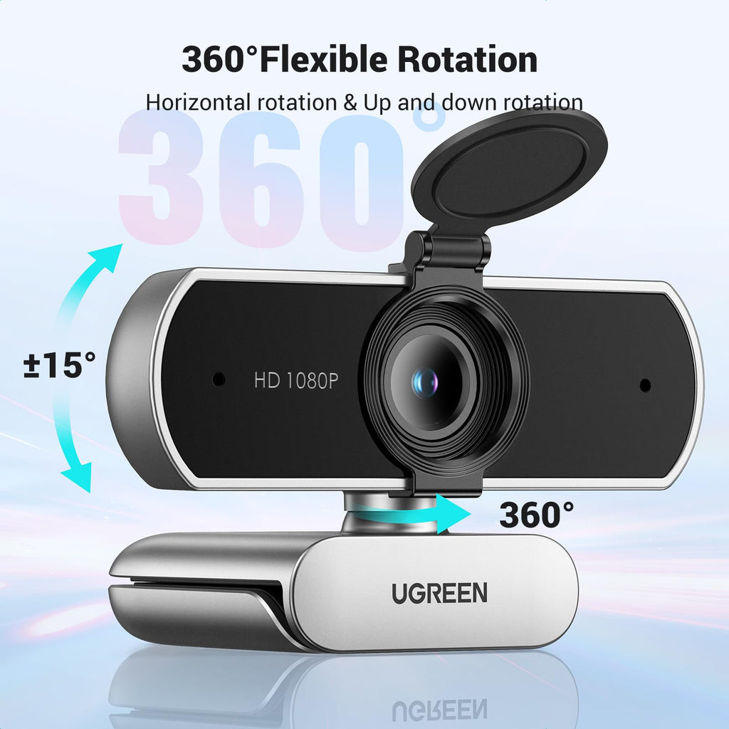 UGREEN Webcam Full HD 1080P 30FPS USB A PC Camera Focus Fixed