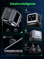 UGREEN Uno USB C Charger 65W, 3-Port GAN Type C Power Adapter Fast Charging Compatible with MacBook Pro, iPhone 17 Pro MAX Air/16-8 Series, Galaxy S25/S24, Pixel 8, Steam Deck, ROG Ally