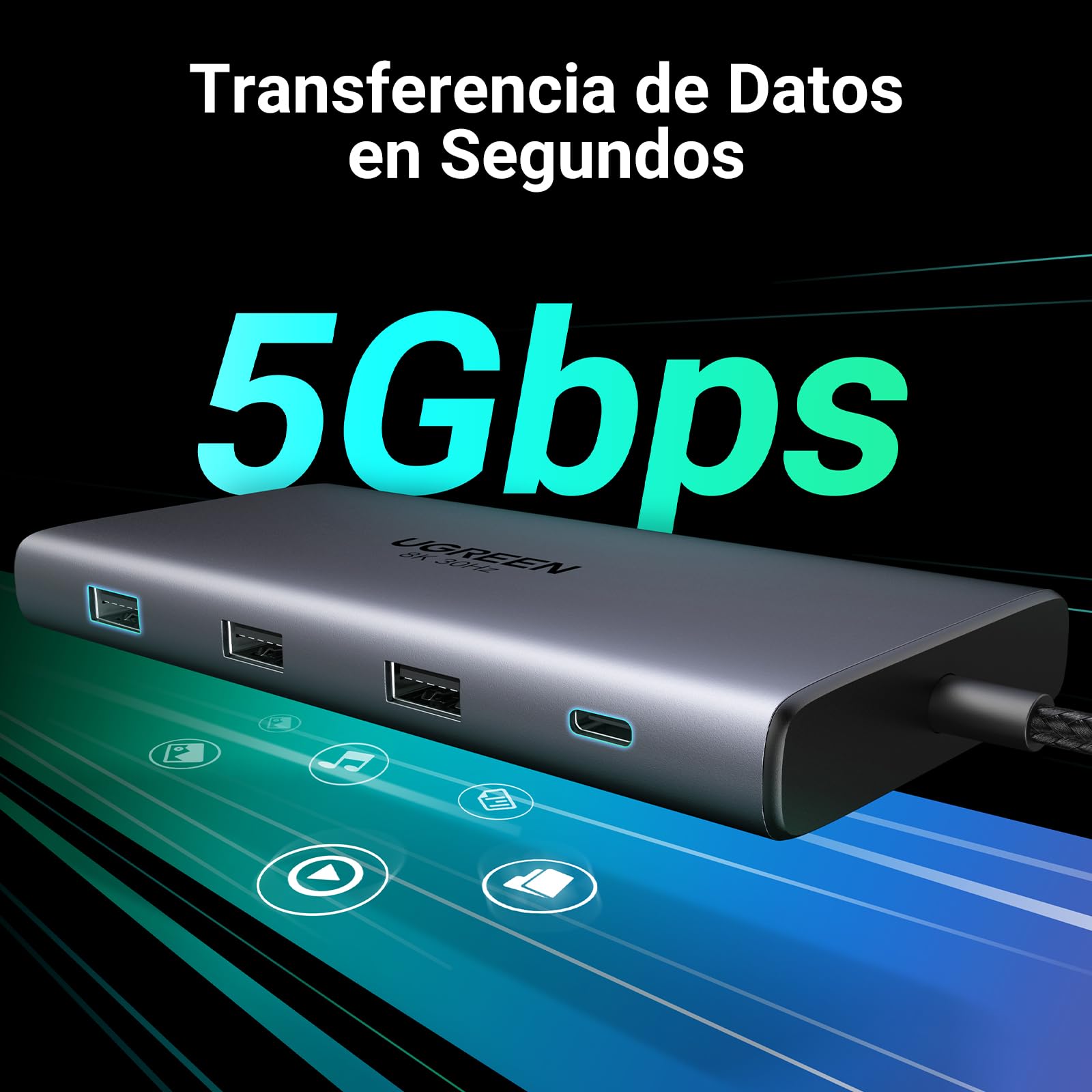 UGREEN Revodok Pro 210 USB C Hub 10 in 1 Docking Station Dual Display | 2 HDMI, Single 8K30Hz, Dual 4K60Hz, Gigabit Ethernet, PD Charging 100W, 5Gbps, 3A1C, SD TF, Compatible with MacBook Pro Air