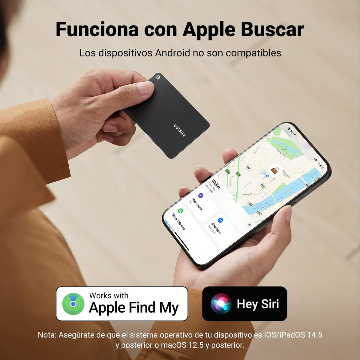 UGREEN FineTrack Slim Smart Finder Locator Only iOS (NOT Android) 0.3 cm