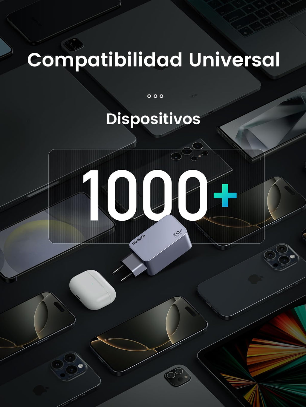 UGREEN Nexode Pro 100W USB C Charger Fast Charging GAN Adapter | 3 Ports PD 3.0 PPS 45W Compatible with Galaxy S26 S25 Ultra MacBook iPad iPhone 17 Pro MAX Air 16 Steam Deck