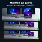 UGREEN Revodok Pro 209 USB C Hub DisplayLink Docking Station Dual Display | 9 in 1, 10Gbps, 2 HDMI 2 DP, 4K60Hz, PD Charging 100W, 2A1C, Gigabit Ethernet, Compatible with MacBook Pro Air M4 M3 M2 M1