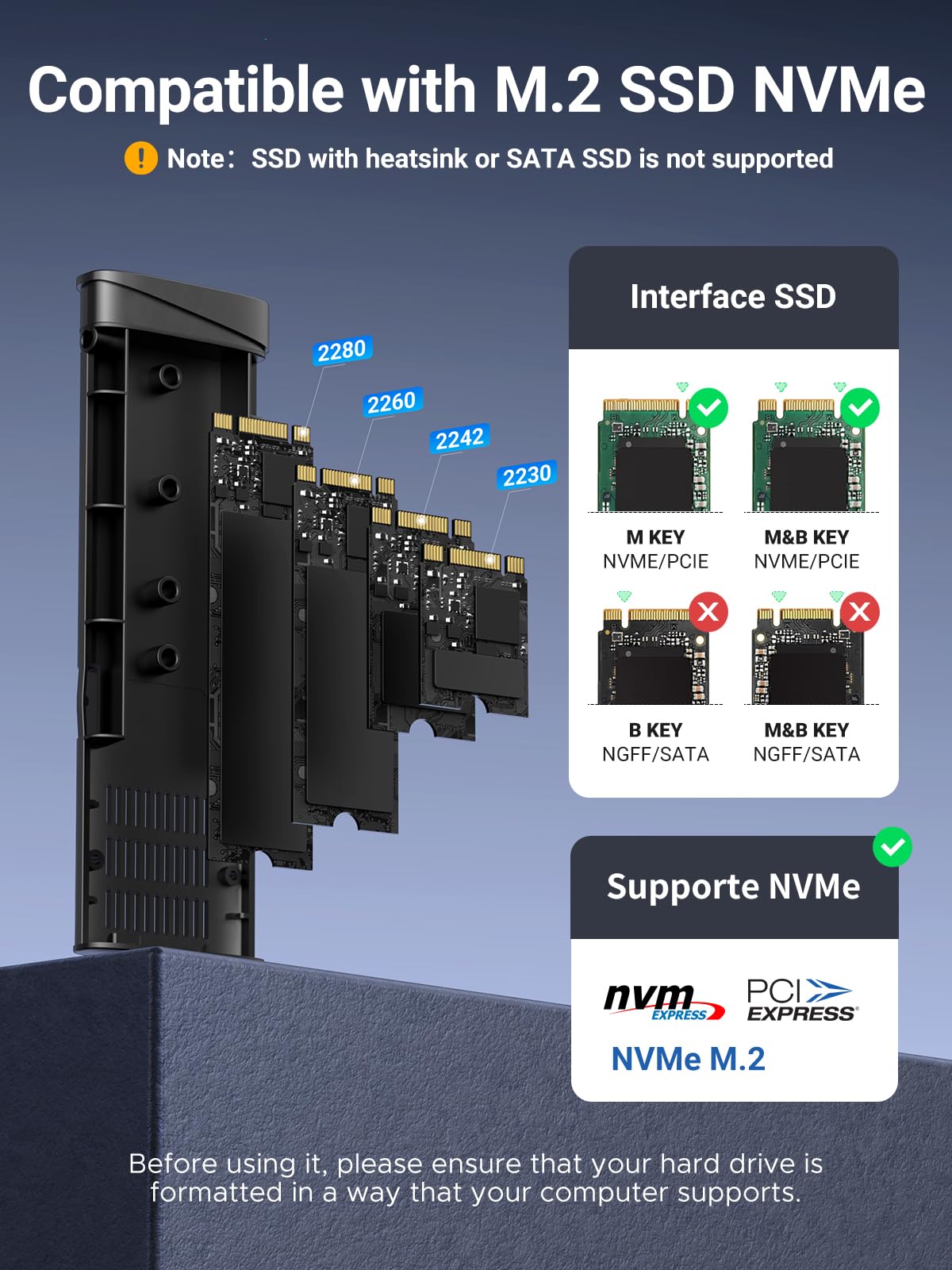 UGREEN M2 NVMe PCIe SSD Enclosure 10Gbps USB 3.2 Gen 2 External Hard Drive