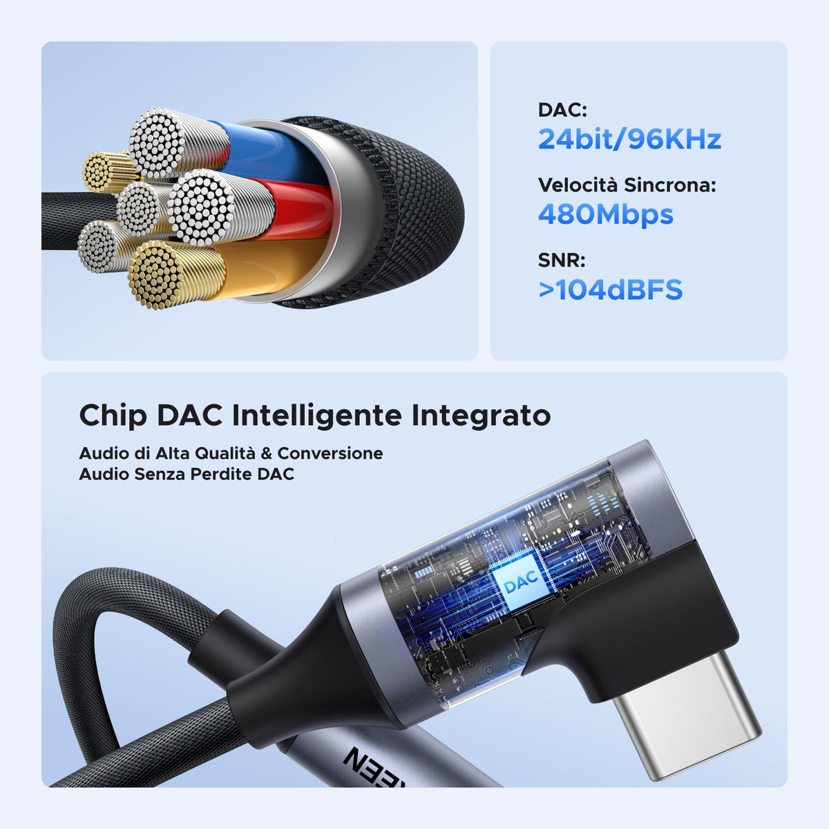 UGREEN USB-C to 1/8" Angled 90 Degree Audio Jack Adapter