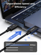 UGREEN Thunderbolt 5 Cable 80Gbps, Intel Certified, 240W PD3.1, 3.3ft | 16K/dual8K/triple4K@144Hz video. For MacBook Pro M5/M4, iPad Pro M5, iPhone 17/16/15, Galaxy S26/S25/S24, SSD, hubs
