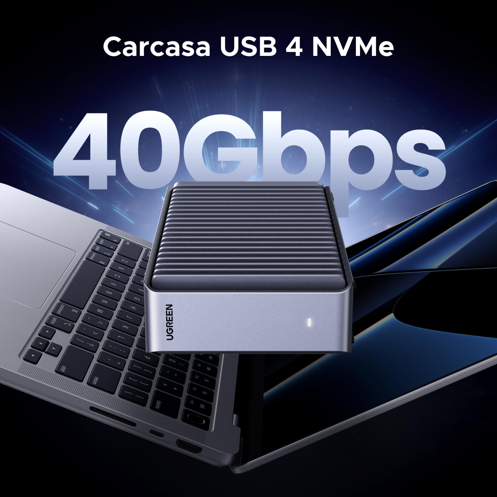 UGREEN M2 NVMe 40Gbps SSD Enclosures USB 4 Enclosures | Compatible with Thunderbolt 4 3 Aluminum External Hard Drive Adapter for Mac OS/Windows/Linux