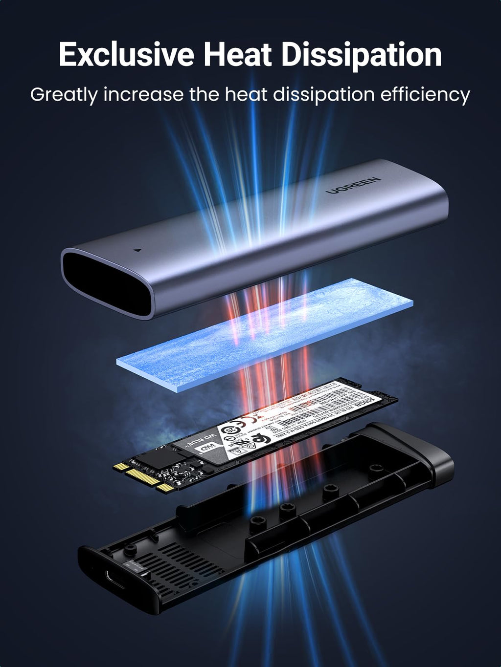 UGREEN M2 NVMe PCIe SSD Enclosure 10Gbps USB 3.2 Gen 2 External Hard Drive
