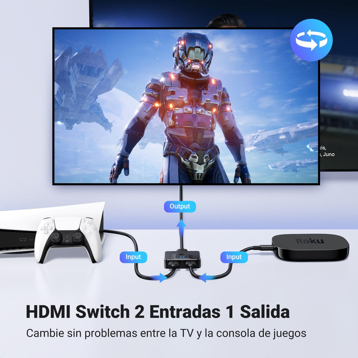UGREEN Switch HDMI 2.0 4K 60Hz 2 Inputs 1 Output Commutator Bidirectional