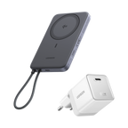 UGREEN MagFlow Air-powerbank og Nexode Air-opladerpakke (5.000 mAh / 10.000 mAh, Qi2 15 W, 65 W GaN)