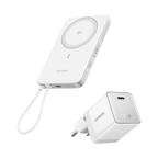 UGREEN MagFlow Air-powerbank og Nexode Air-opladerpakke (5.000 mAh / 10.000 mAh, Qi2 15 W, 65 W GaN)
