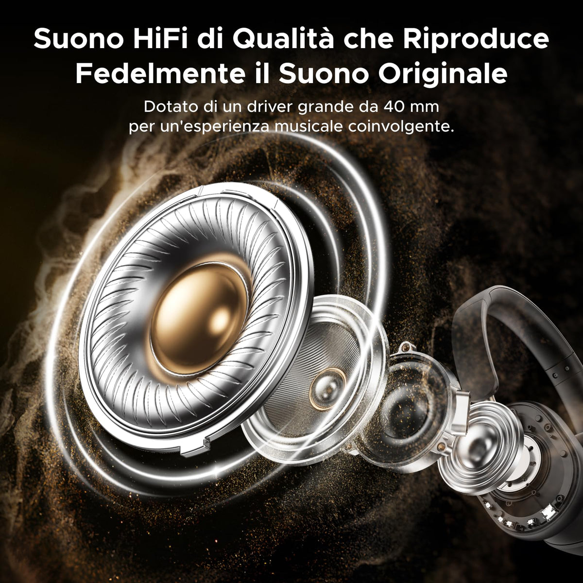 UGREEN HiTune Max5c Bluetooth Headphones Over-Ear ANC Adaptive 43dB Hi Res