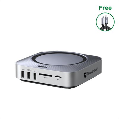 UGREEN Revodok Maxidok 10-in-1 Thunderbolt™ 5 Mac mini Dock with M.2 NVMe SSD Slot, Dual 6K Displays for Mac mini M4/M4 Pro