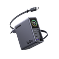 Chargeur UGREEN Nexode Pro avec écran intelligent (160W, 4 ports, GaN, câble rétractable, contrôle via l’application)