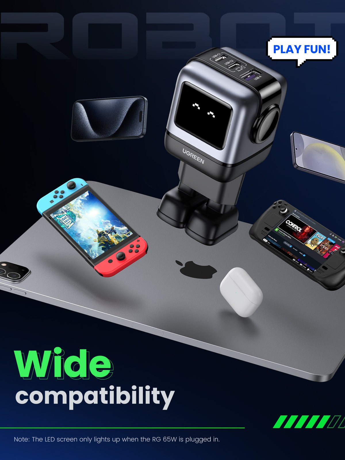 Nexode RG 65W GaN Charger (Black) - UGREEN