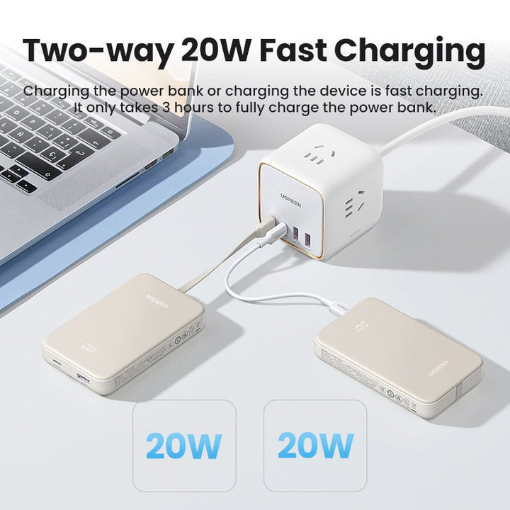 UGREEN 10000 mAh PD 20 W Power Bank with integrated USB - C cable - UGREEN EU