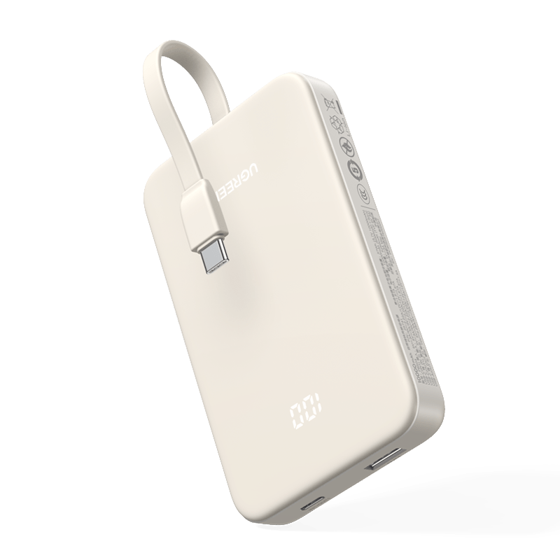 UGREEN Power Bank with Integrated USB-C Cable (10000mAh, 20W PD)
