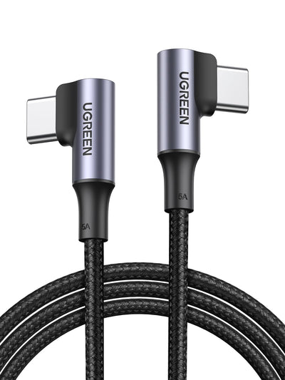 UGREEN 100W 90-Degree USB C to USB C Cable, 10FT