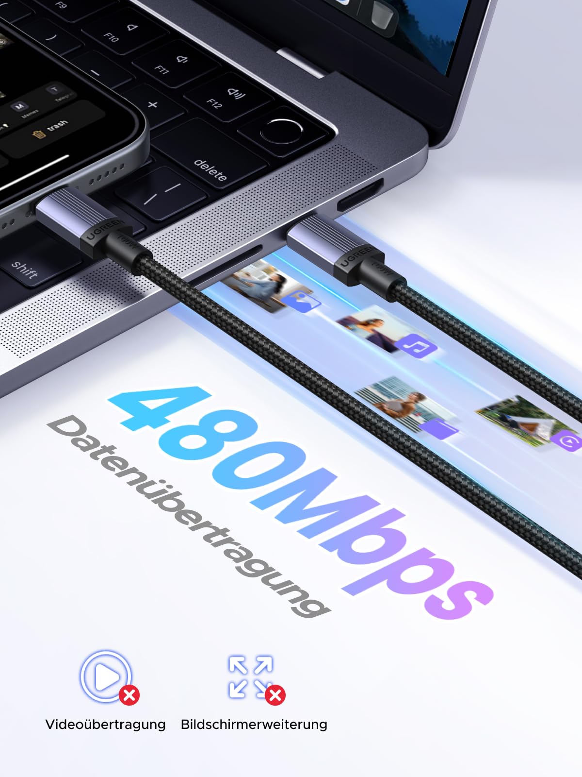 UGREEN 100W USB - C Cable PD 3.0 with E - Marker Chip - UGREEN EU