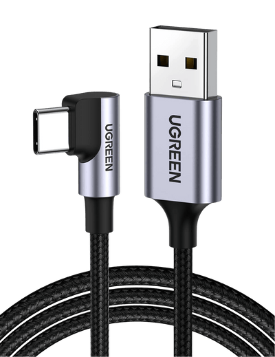 UGREEN 10FT Right Angle USB C Cable, 90 Degree USB A to USB C Cord,