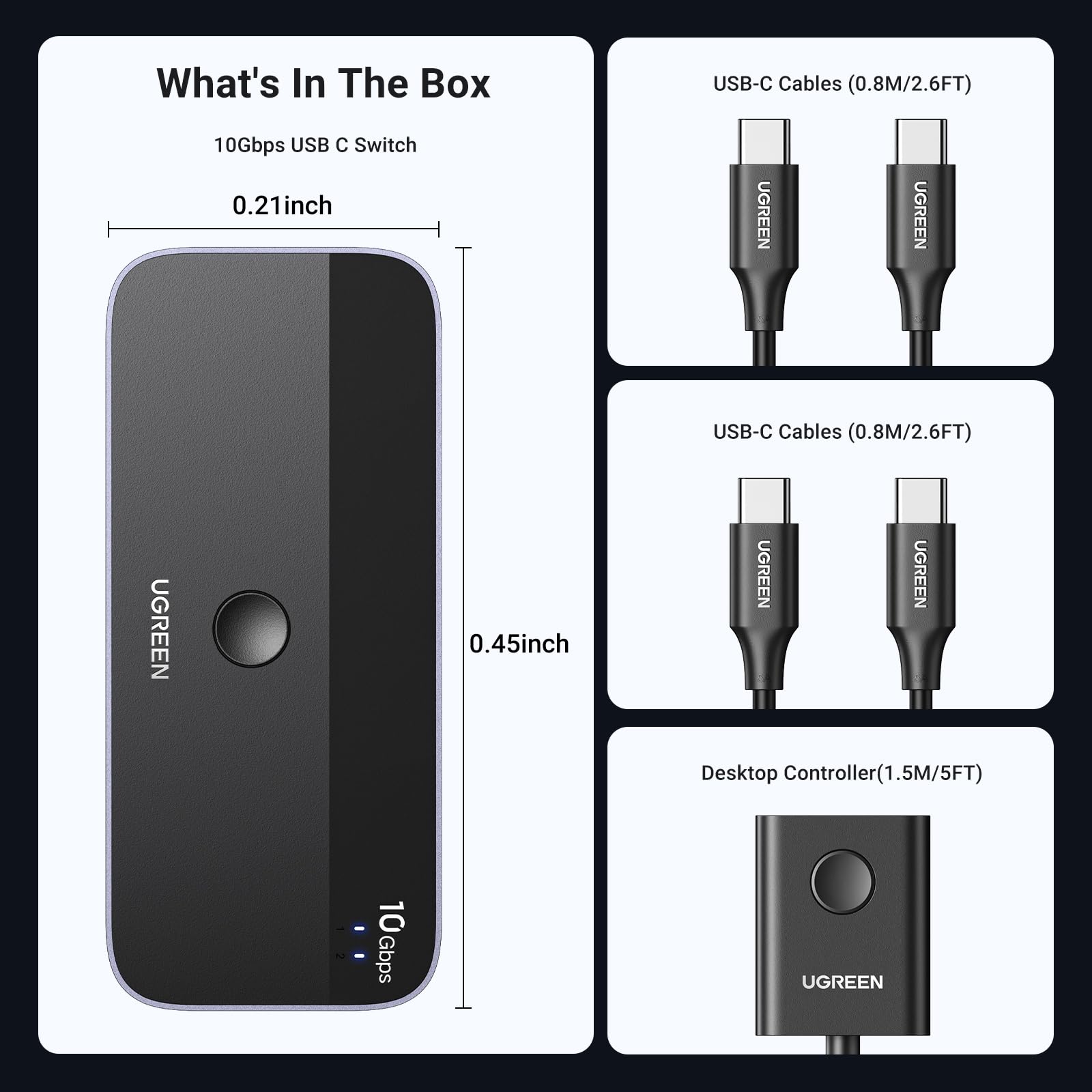 UGREEN 10Gbps USB C Switch 2 Computers Share 4 USB 3.2 Ports | UGREEN EU