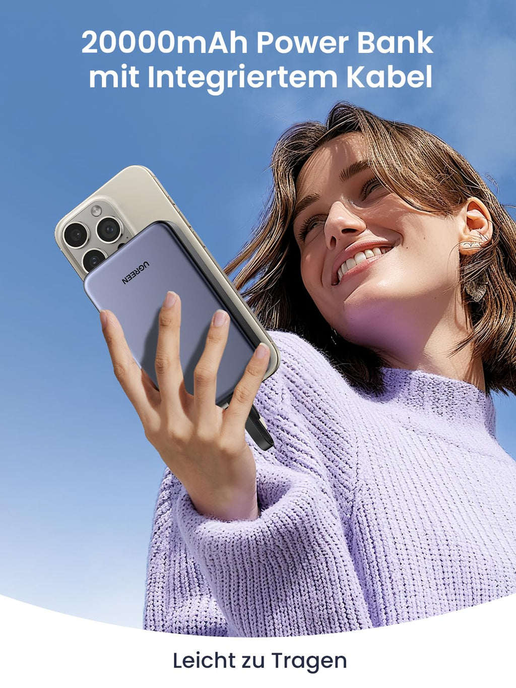 UGREEN 20000mAh 22.5W Power Bank with USB - C Cable - UGREEN EU