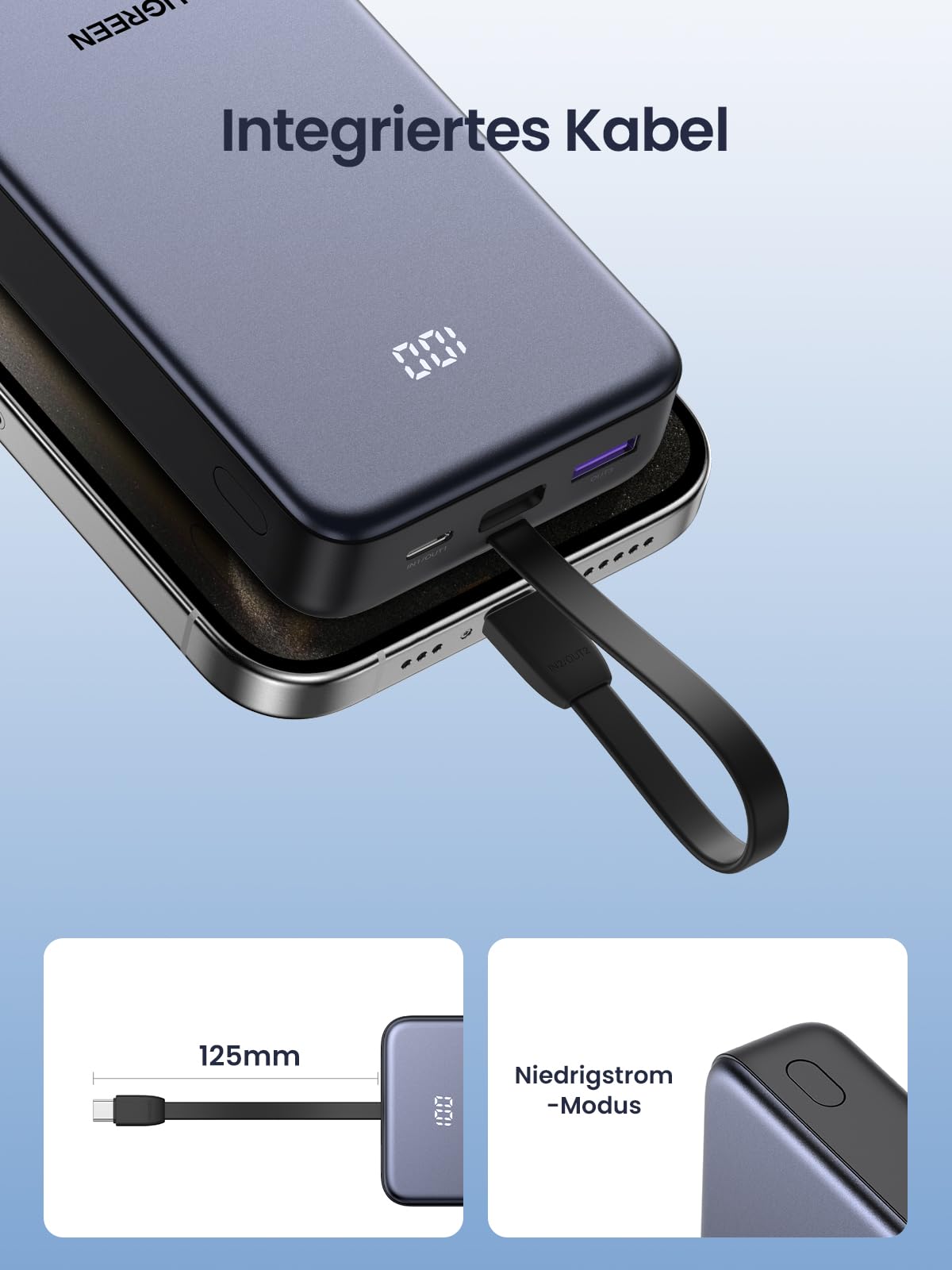 UGREEN 20000mAh 22.5W Power Bank with USB - C Cable - UGREEN EU