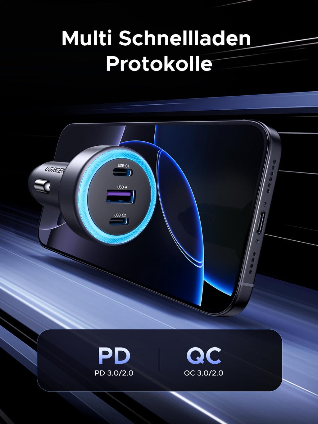 UGREEN 30W 3 - Port USB - C Car Charger - UGREEN EU