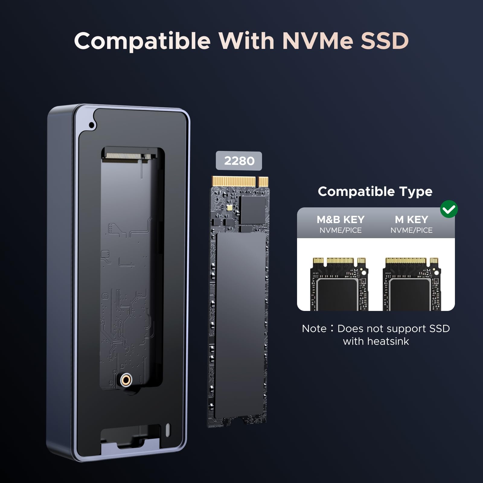 Yottamaster Thunderbolt 3 (40Gbps) M.2 NVMe SSD behuizing, PCI-E 3.0 X4 Yottamaster Thunderbolt 3 (40Gbps) M.2 NVMe SSD behuizing, PCI-E 3.0 X4