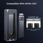 UGREEN 80Gbps M.2 NVMe SSD Enclosure for Thunderbolt 5/4, NVMe Enclosure with Cooling Fan, Aluminum M.2 Enclosure with SMART & TRIM, SSD Enclosure Support Size 2280 SSD M & M+b Keys, Up to 7000MB/s - UGREEN EU