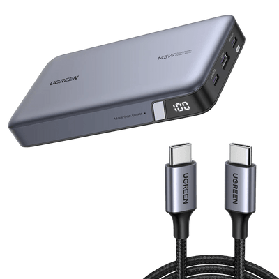 UGREEN Bundle Sale 25000mAh 145W Portable Power Bank + 100W USB C Cable