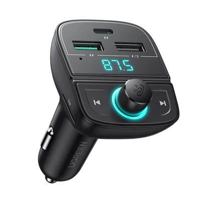 UGREEN Car Bluetooth Adapter - Bluetooth FM Transmitter for Car PD/QC 3.0 Car Charger