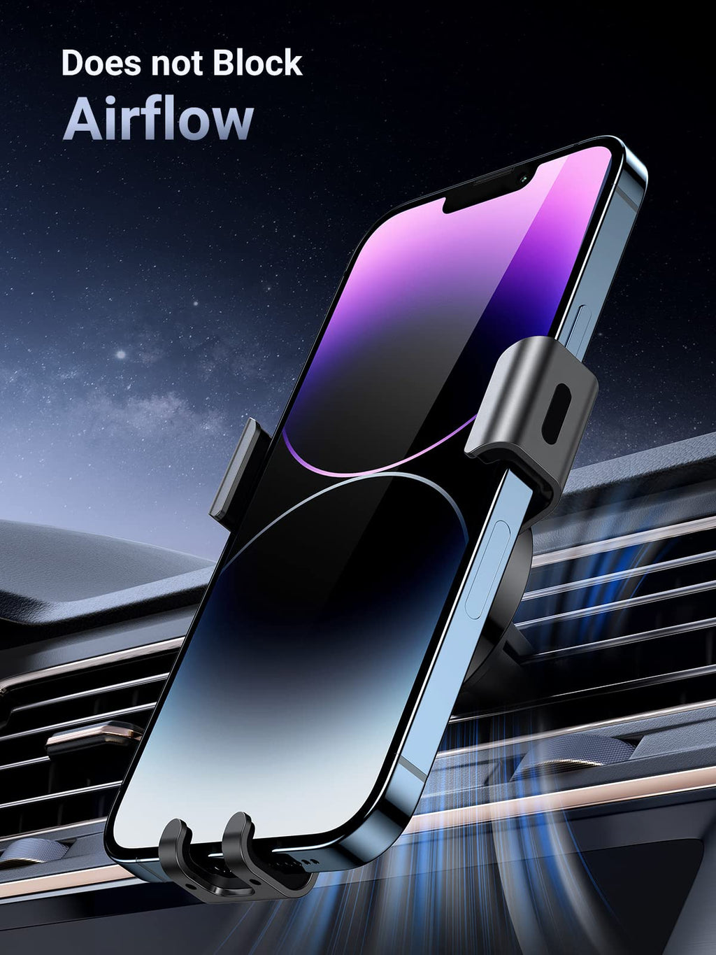 UGREEN Car Vent Phone Mount Air Vent Clip Cell Phone Holder Gravity Auto Lock Compatible with iPhone 15 14 Pro Max 14 Plus, iPhone 13 12 11 Pro Max XR XS 8 7 Plus, Samsung Galaxy S22 Smartphone Black - UGREEN EU