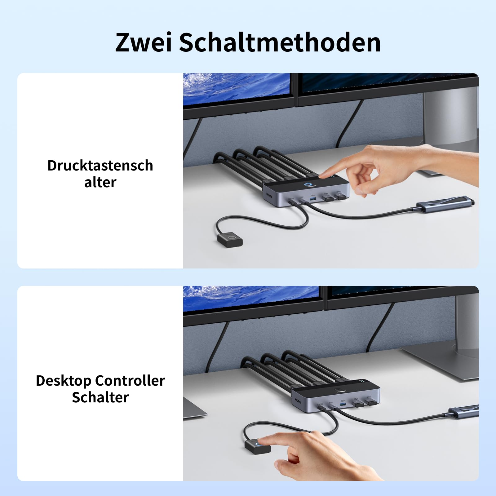 UGREEN HDMI KVM Switch (2 PCs, 2 Monitors, 4K@60Hz) - UGREEN EU