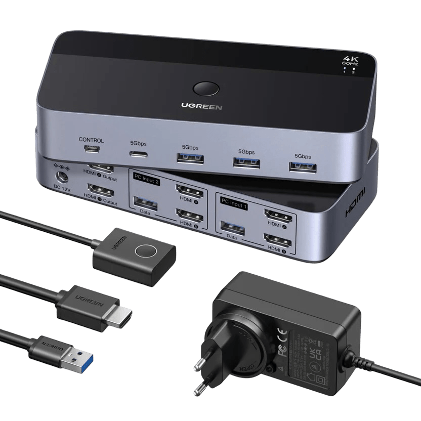 UGREEN HDMI KVM Switch (2 PCs, 2 Monitors, 4K@60Hz) - UGREEN EU