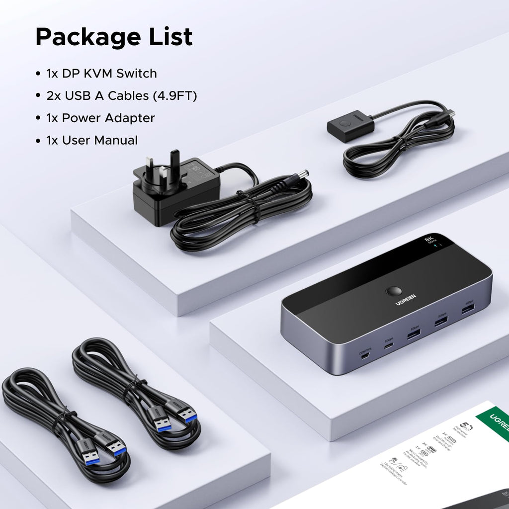 SABRENT 2-poorts USB Type-C KVM-switch met 60 Watt SABRENT 2-poorts USB Type-C KVM-switch met 60 Watt