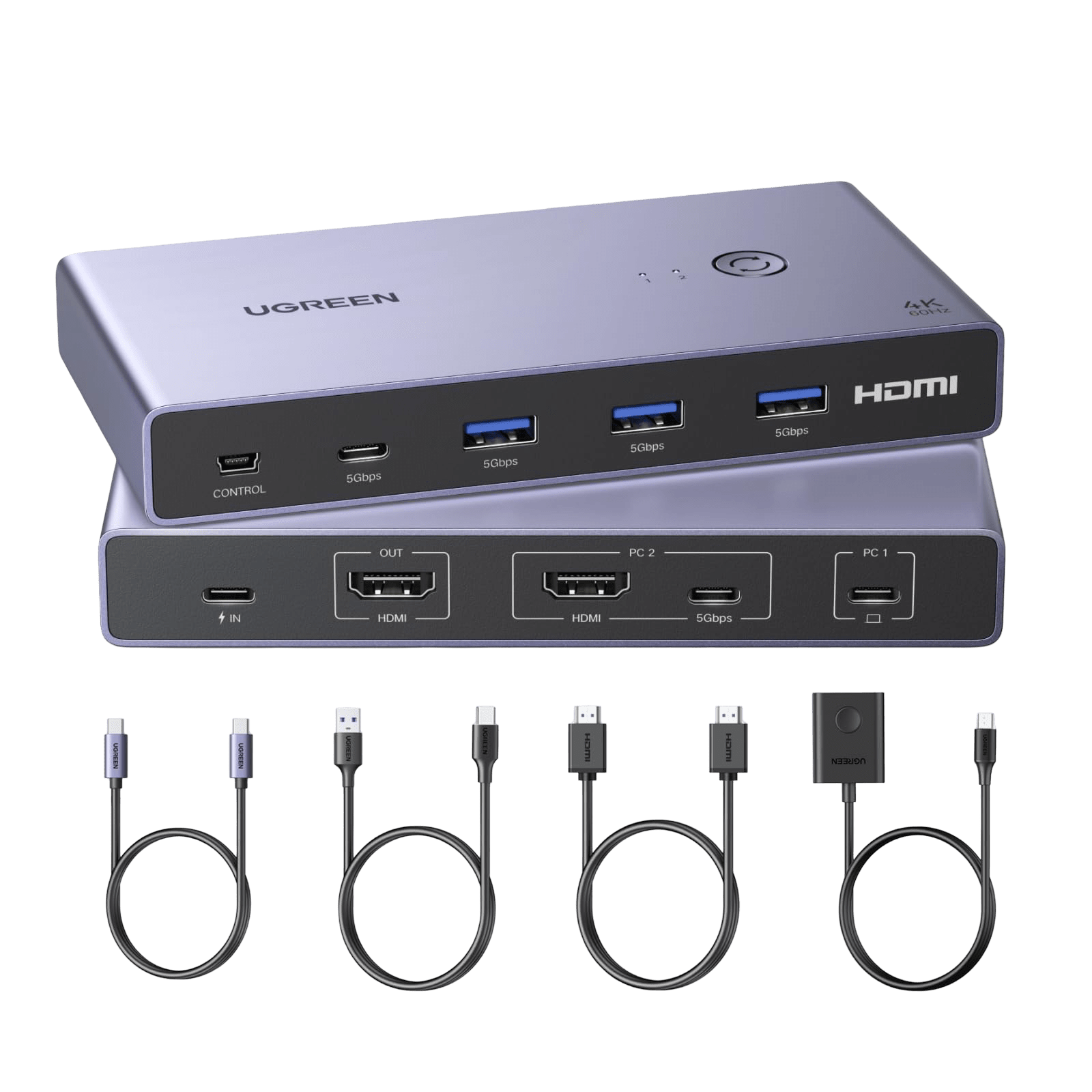 UGREEN HDMI KVM Switch 2 Monitors 2 Computers 4K@60Hz product photo